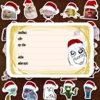 ราคา 112 LASER PRINTED Notebook Labels Meme Christmas Fun สติ๊กเกอร์โน๊ตบุ๊คนักเรียนน่ารัก (43183307174)