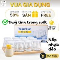 ราคา ชุดโถแก้วโยเกิร์ต 12 ใบ พร้อมฝาปิด โถขนมเยลลี่พุดดิ้งโยเกิร์ต (51352260745)