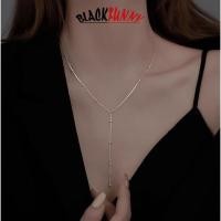 ราคา BLACKFUNNY Minimalist รอบลูกปัดพู่สร้อยคอยาวพู่ Clavicle Chain ผู้หญิง Elegant ยาวจี้เครื่องประดับ V8Z5 (57416238964)