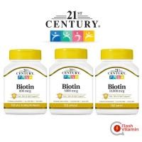 ราคา [ พร้อมส่ง] 21st Century , Biotin (ไบโอติน) 800 mcg / 5,000 mcg /10,000 mcg (18929107241)