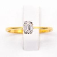 ราคา Happy Jewelry แหวนเพชรบาเก็ต เล็กๆ น่ารัก แหวนเพชร แหวนทองเพชรแท้ ทองแท้ 37.5% BG406 (42629854374)