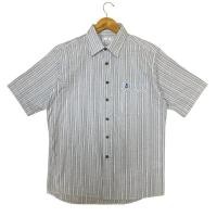 ราคา เสื้อเชิ๊ตแขนสั้น multi color stripe seersucker shirt (26315599913)