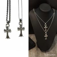 ราคา สร้อยคอครอสสองชั้น Chrome Hearts Crow Heart (55558507651)