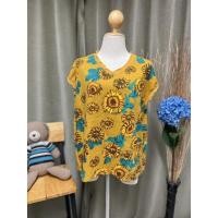 ราคา เสื้อยืดสีเหลืองลายดอกทานตะวันมือสองสีสวยสด (16212656842)