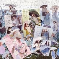 ราคา (30ชิ้น) สติกเกอร์ แบบใส ( PET ) ลายการ์ตูนผู้หญิงถือร่ม☔ สวยมากค่ะ (40301159445)