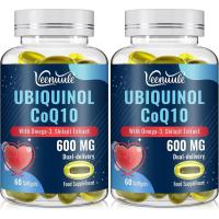 ราคา Ubiquinol CoQ10 600mg Softgels with Shilajit Extract 300mg, Omega-3 150mg - Dual-dery System - Enhanced Absorption for Maximum Active CoQ10 Utilization (60 Count, Pack of 2) (45413028842)