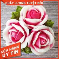 ราคา [ปลอดภัย - ประหยัด] แม่พิมพ์ซิลิโคน 3ง รูปเหมือนดอกกุหลาบ 3 ดอก พร้อมใบ 7.5ซม (29469796010)