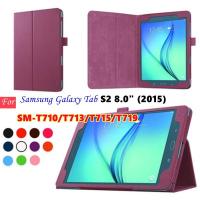 ราคา Samsung Galaxy Tab S2 8.0 (2015) SM-T715 SM-T710 SM-T719N SM-T719 SM-T715Y SM-T719Y SM-T713 แฟชั่นผิวแท็บเล็ตขาตั้งหนัง PU น้ําหนักเบา (29062266497)