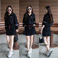 ราคา Cotton Dog Embroidery Collar Long Sleeve Top&Short Skirt Set (43325788340)