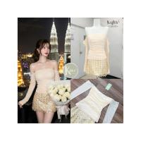ราคา D11 งานป้าย Kulist Set ชุดเซ็ทเสื้อปาดไหล่แขนกระดิ่ง+กระโปรงสั้นปักดอกไม้ สำหรับผู้หญิง เสื้อผ้าแฟชั่นผู้หญิง ไซส์ Xs-L (45455890060)