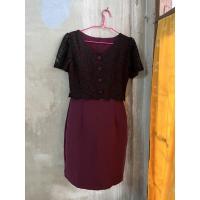 ราคา เดรสสีม่วงแต่งผ้าลูกไม้สีดำ (15915732301)