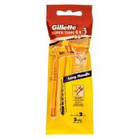 ราคา ยิลเลตต์ด้ามมีดโกนซุปเปอร์ทินทู 2ด้าม Gillette Super Thin II Razor 2pcs. [หมายเลขบาร์โค้ด 7702018965199 ] (57812599423)