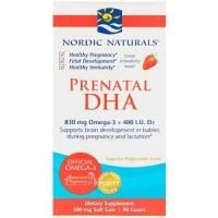 ราคา Nordic Naturals, Prenatal DHA, Strawberry, 500 mg, 90 Soft Gels สำหรับคนท้อง (2868983850)