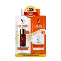 ราคา ครีมวิตซีซองน้องฉัตร (ของแท้) ครีมน้องฉัตร 2 in 1 วิตซีพรีเซรั่ม+วิตซีครีม ขนาด 8 กรัม 1 ซอง (23848506740)