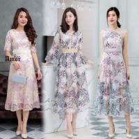 ราคา S-L ชุดเดรสปักลายดอกไม้ ลายปะการัง ใส่ไปงาน ใส่ไปเที่ยว สวยๆ (26023176980)