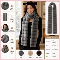 ราคา ORIENTLEE ผ้าพันคอขนสัตว์เทียม, ผ้าพันคอผ้ากํามะหยี่หนานุ่ม, เนื้อคลื่นผ้าพันคอยาวสองด้านผู้หญิงสาว (56667518630)