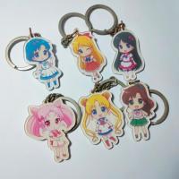 ราคา Sailor Moon เซเลอร์มูน Usagi Ami Rei Makoto Minako Chibiusa Mercury Mars Jupiter Venus Chibi Moon - Keychain Keyring (24434107351)