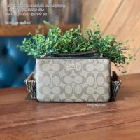 ราคา COACH แท้ 100% LARGE WRISTLET IN SIGNATURE CANVAS (COACH F58695) (7073622289)