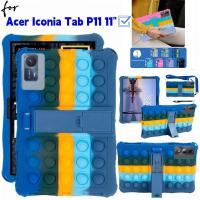 ราคา สําหรับ Acer Iconia Tab P11 11 นิ้วแท็บเล็ตซิลิโคนกรณี Pop Stress-Relieve Case Push It Bubble Stand Cover Prote (55409254810)