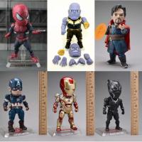 ราคา Premium-Marvel Avengers Endgame ชุดฟิกเกอร์ Chibi - โมเดลฮีโร่ที่ก่อให้เกิด 6 ตัว (Iron Man, Captain America, Spider-Man, Thanos, Black Panther, Doctor Strange) (26345504111)