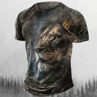 ราคา เสื้อยืดลายสิงโต แขนสั้น สไตล์สตรีท ทรงโอเวอร์ไซส์ แฟชั่นลำลอง เสื้อยืดลายสิงโตสำหรับผู้ชาย เสื้อผ้ากีฬา (44084126637)