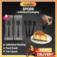 ราคา Packingku Mini Spork Package Mini (100 ชิ้น) ช้อนและส้อมเค้ก 2in1 (50415059778)