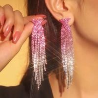 ราคา Fashion Long Tassel Rhinestone Drop Earrings for Women Long colourful Crystal Dangle Earrings Jewelry Accessories (50400039587)