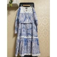 ราคา ชุดเช็ทกระโปรงสีฟ้าใส่วันแม่ชุดสวยผ้าดีงานป้าย NANA (42007873445)