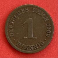 ราคา เหรียญเยอรมันสมัยจักรวรรดิเยอรมัน German Empire 1 pfennig ปี 1909 เหรียญ​ต่างประเทศ (20961041194)