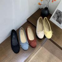 ราคา Fashion Suede Leather Round Toe Ribbon Mules (ขนาด 35-39) (45915664920)