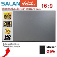 ราคา ผ้าจอโปรเจคเตอร์สังเคราะห์สะท้อนแสงขอบดํา เย็บริม Premium Craft Salange ขนาดพกพา อัตราส่วน 16:9 ขนาด 60/72/84/100/120/130 นิ้ว รองรับโปรเจคเตอร์ YG300 Projetor Xgimi DLP LED สําหรับดูหนังที่บ้าน (4455