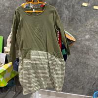 ราคา เดรสสีเขียวผ้าลินิน(มือสอง) (3711476878)