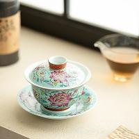 ราคา ชามฝาปิดลายดอกบัวเคลือบสไตล์โบราณ, ชามฝาปิดสามส่วน, ชาจิงเต๋อเจิ้นความจุขนาดใหญ่, ชุดชงชาเซรามิก, ชามชากังฟู (57815345608)