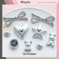 ราคา ชุดสติ๊กเกอร์ 9 ชิ้น เครื่องราง 3 มิติ ธีมหัวใจและดาว พลาสติกแข็งติดรองเท้าแตะ Mayto Crocodile JB-475 (55113815048)