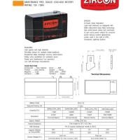 ราคา ZIRCON BATTERY 12V 7.8AH แบตเตอรี่แห้ง แบบปิดผนึก ไม่ต้องเติมน้ำกลั่น ประกัน 1 ปี By Vnix Group (40265090261)