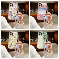 ราคา ลายดอกไม้ ซิลิโคนใส พร้อมสายโซ่คล้อง สําหรับ For iPhone 14 Pro Max เคสไอโฟน 11 13 12 15 X Xr Xs Max 6 7 8 Plus SE 2020 (24931528585)