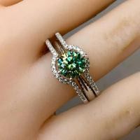 ราคา 1 กะรัตสีเขียว Moissanite Diamond Multi-Function แหวนเครื่องประดับงานแต่งงานเงินแท้ 925 (27412273714)