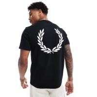 ราคา Fred Perry Rear Powder Laurel T-Shirt in Black (28964424093)