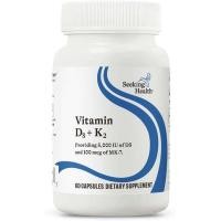ราคา Seeking Health Vitamin D3 + K2 - Immune System & Bone Health port with Vitamin D3 (Cholecalciferol) & Vitamin K2 (Menaquinone-7) - วิตามินมังสวิรัติ - 60 แคปซูล (51863694605)