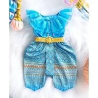 ราคา kwa ชุดไทยเด็ก สีฟ้า เสื้อผ้ามัน โจงกระเบน แถมเข็มขัด ใส่ไปโรงเรียน ไปวัด (25794985507)