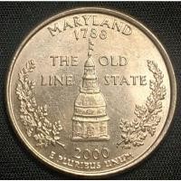 ราคา สหรัฐอเมริกา (USA), ปี 2000, 25 Cent รัฐแมริแลนด์ (Maryland), ชุด 50 รัฐของประเทศสหรัฐอเมริกา (4771884591)