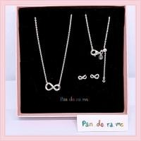 ราคา [พร้อมส่ง สินค้าแท้ ] pan.do.ra Infinity Necklace & Earrings Gift Set สร้อยคอ+ต่างหู (แถมกล่อง+ถุง) (55259386145)