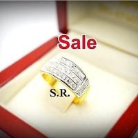 ราคา แหวนทองเพชร 3 แถวเม็ดละ 3 ตังน้ำ100 พร้อมใบรับรองสินค้า เคลือบทองคำแท้100% (41531017461)
