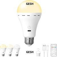 ราคา GESH หลอดไฟ Led USB, หลอดไฟแบบชาร์จไฟอัจฉริยะไร้สาย, พร้อมหลอดไฟใช้แบตเตอรี่หรี่แสงได้ระยะไกล 3 สี (57017862835)