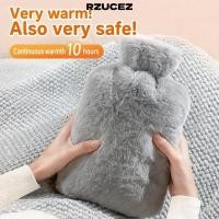 ราคา RZUCEZ กระติกน้ําร้อน, ป้องกันการรั่วด้วยกระเป๋าน้ําร้อนปกขนกระต่ายเทียม, ทนทาน - Proof 1000ml/2000ml กระเป๋าน้ําอุ่นฤดูหนาว (49617477314)