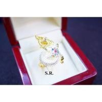 ราคา S.R. แหวนทองพญานาค ทับทิม เม็ดละ 0.05 กะรัตล้อมเพชร เม็ดละ 5ตังค์ น้ำ100 ขาวสวยไฟดี พร้อมใบรับรองสินค้า เคลือบทองคำแท้10 (28219152457)