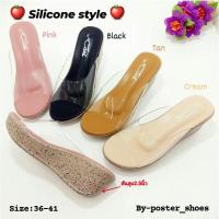 ราคา Silicone style รองเท้าทรงเตารีดซิลิโคนใส นุ่มเบาสวมใส่สบายเท้า (5088983512)