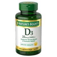 ราคา Nature's Bounty Vitamin D3 Rapid Release Softgels, 25 mcg, 250 (48267237663)