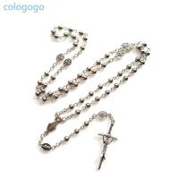 ราคา COLO สร้อยคอลูกประคําลูกปัด 6 มม. พร้อมพระเยซู Crucix Crucifix คาทอลิกศาสนาอัญมณี (46166425811)