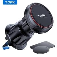 ราคา TOPK Magnetic Car Phone Mount in Car Phone Holder Air Vent Magnetic 6 N52 Magnets Universal Mobile Phone Holders for iPh (26077454278)